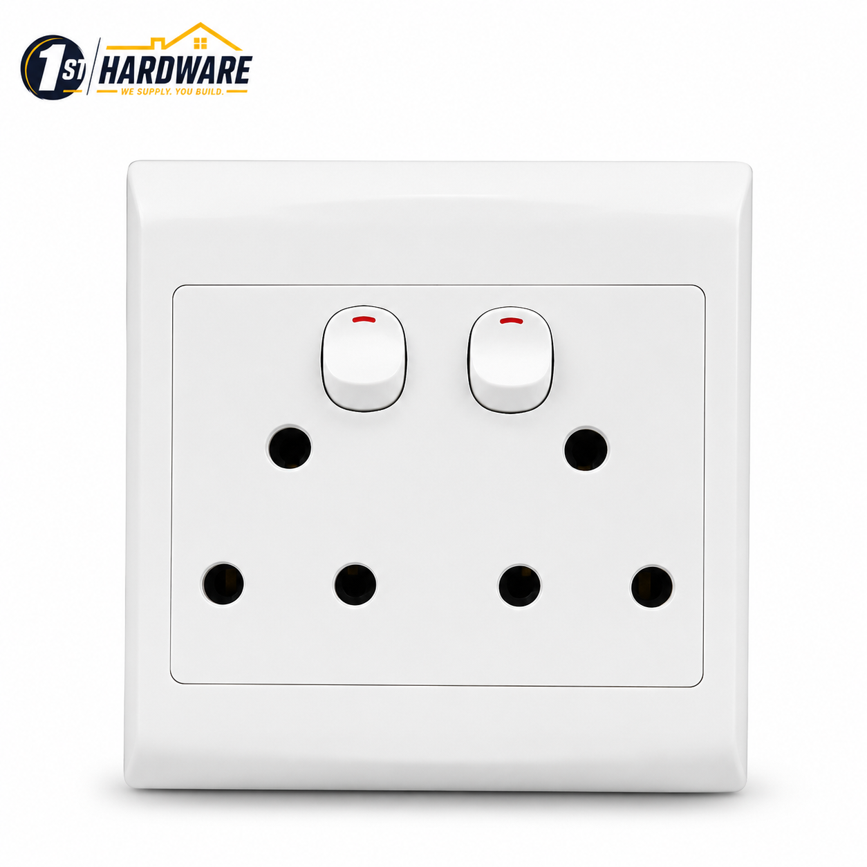 Double Switched Wall Socket Outlet – 16A