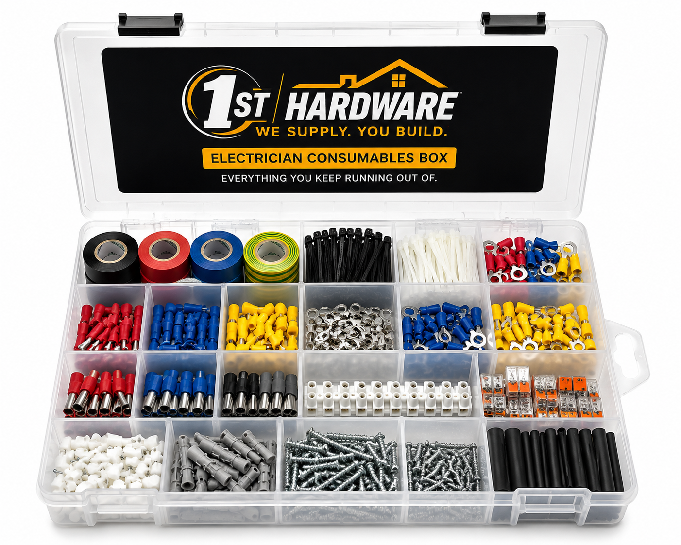 1st Hardware Electrician Consumables Box – Essential Installation Kit
